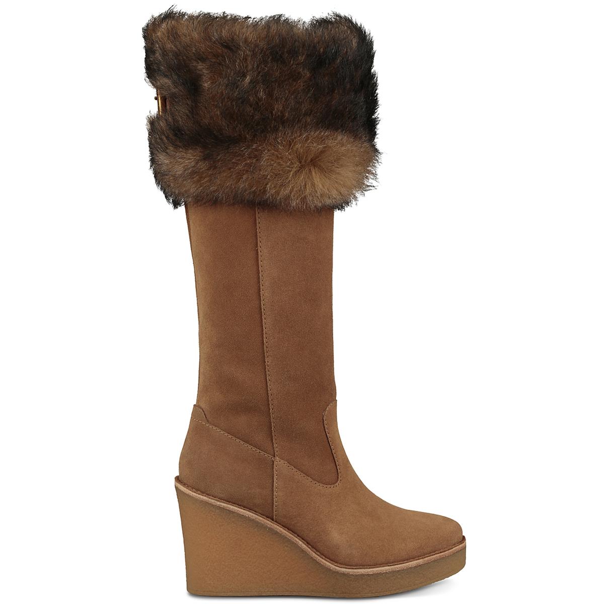 Ugg Womens Valberg Brown Suede Wedge Boots Shoes 8 Medium (B,M) BHFO ...