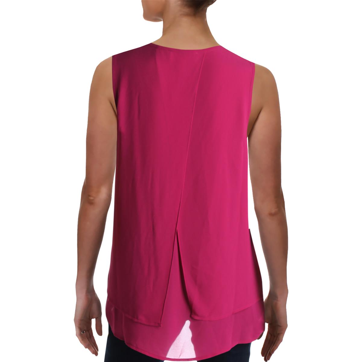 MICHAEL Michael Kors Womens Pink Sleeveless Tiered Tank Top Shirt XS