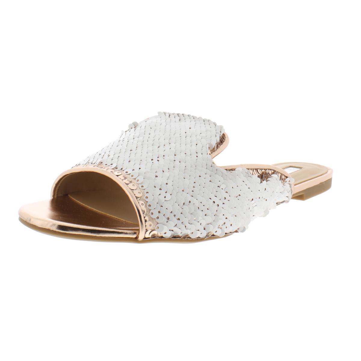 black sequin sandals flat