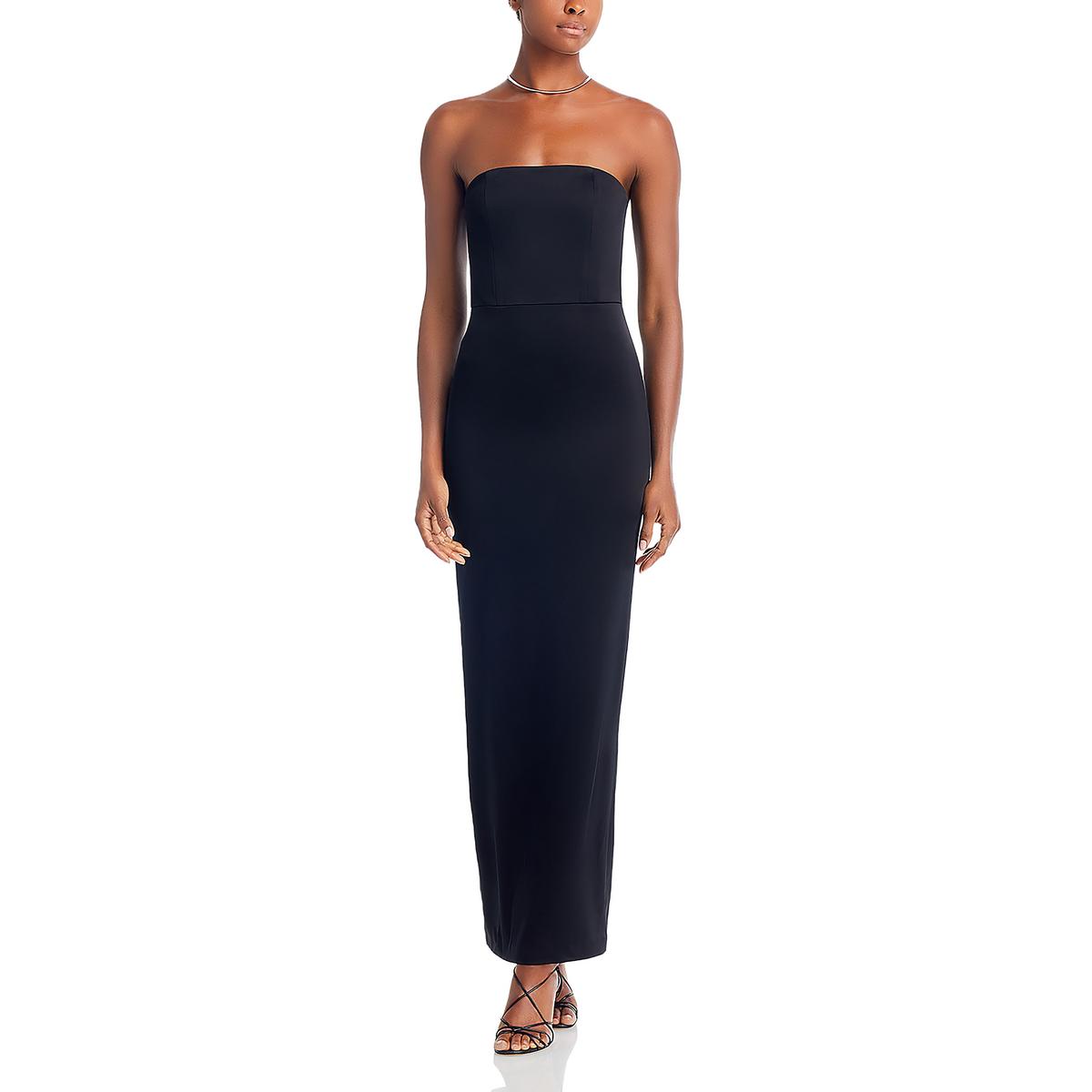 Alice and Olivia Womens Doreen Satin Strapless Formal Maxi