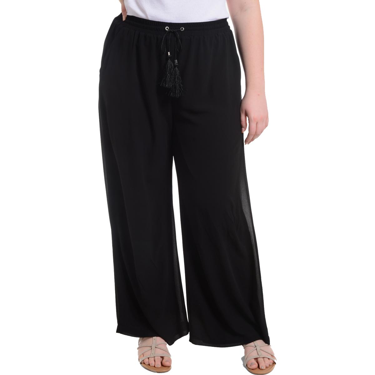 black chiffon palazzo pants