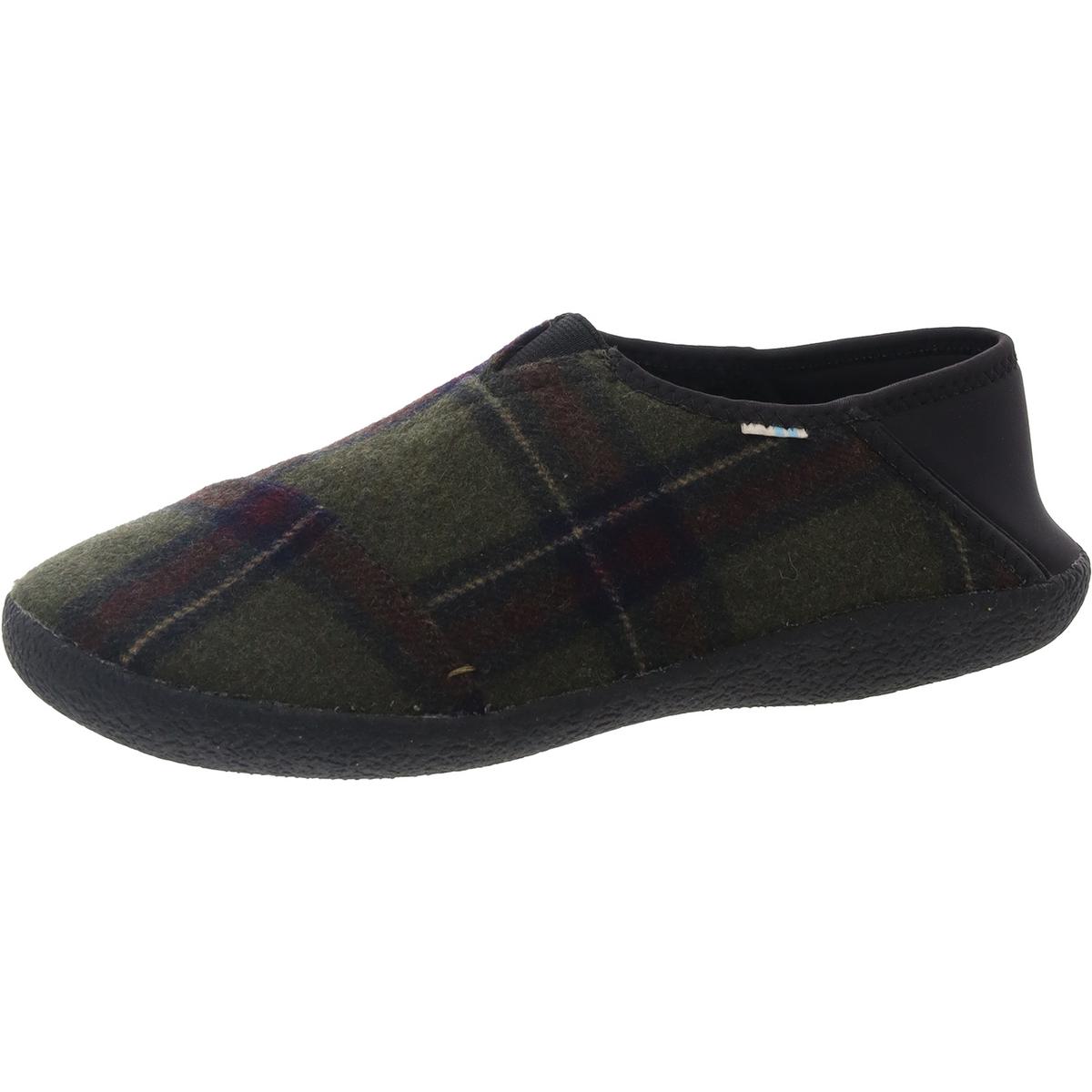 Toms Womens Green Faux Fur Lined Wool Loafer Slippers 7 Medium (B,M) BHFO 8874