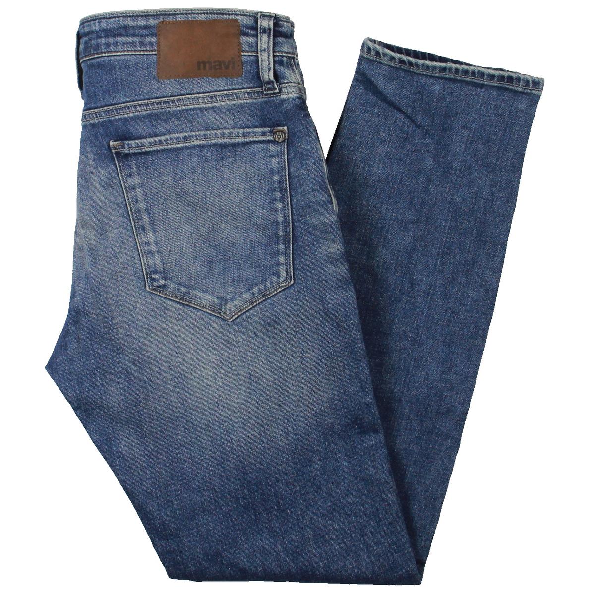 Mavi Jeans Mens Blue Denim Distressed Faded Slim Leg Jeans 32/32 BHFO ...