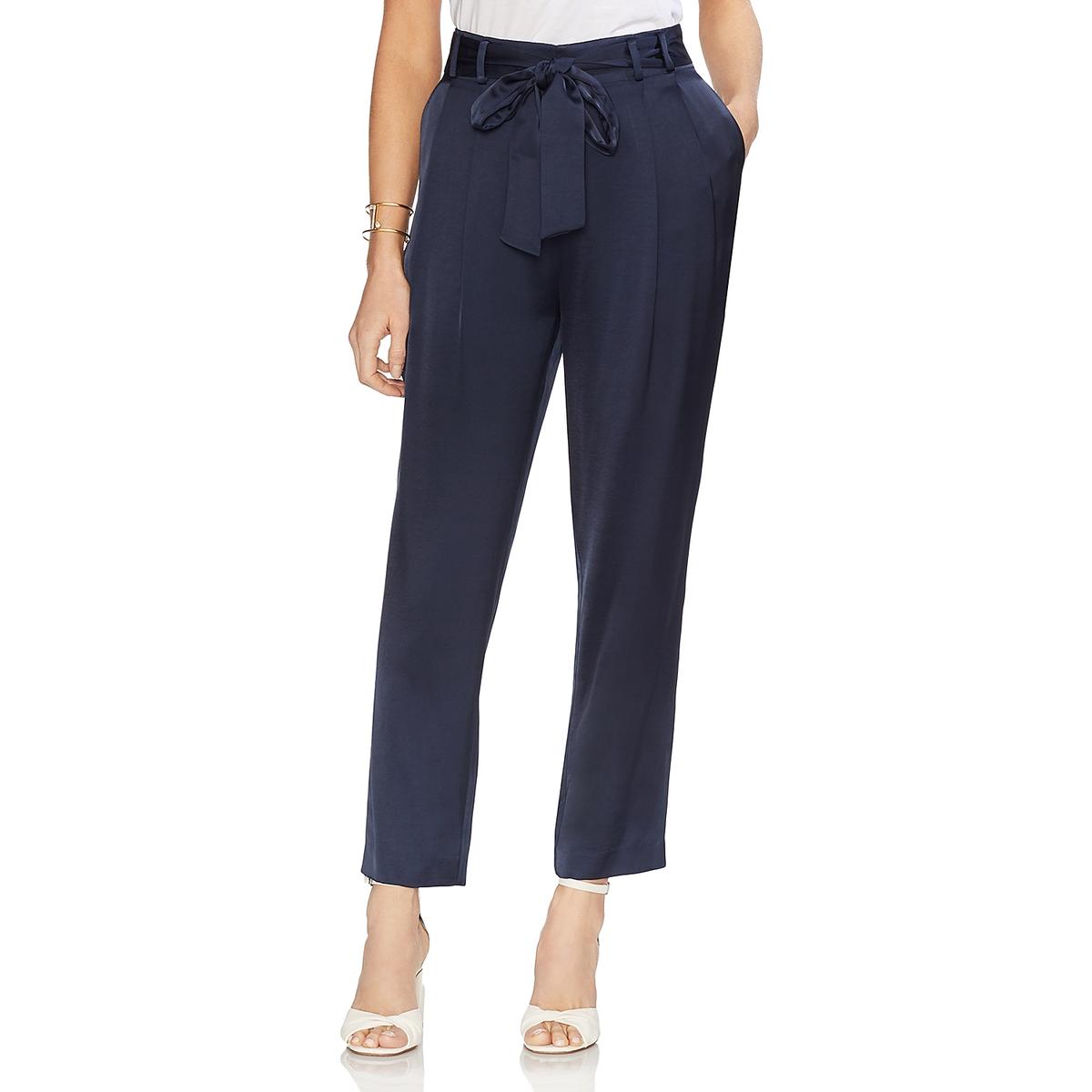 navy satin pants