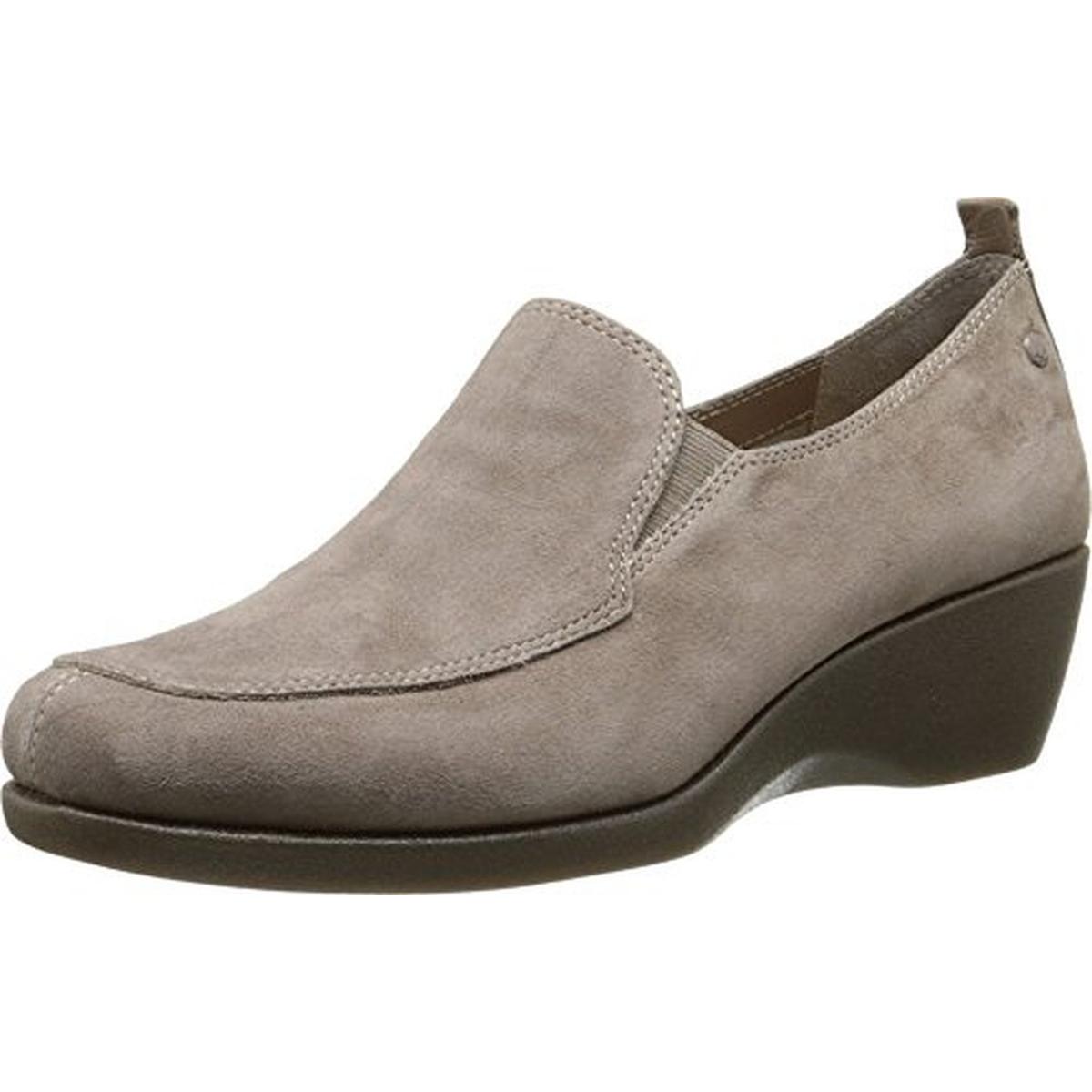 Hush Puppies 4469 Womens Vann Cleary Suede Loafer Slip On Wedge Heels ...
