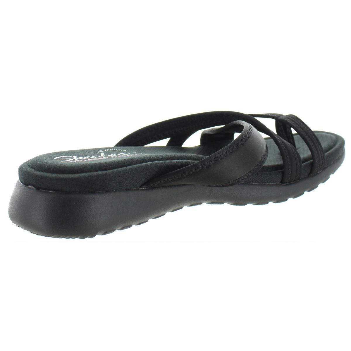 slide wedge sandals black