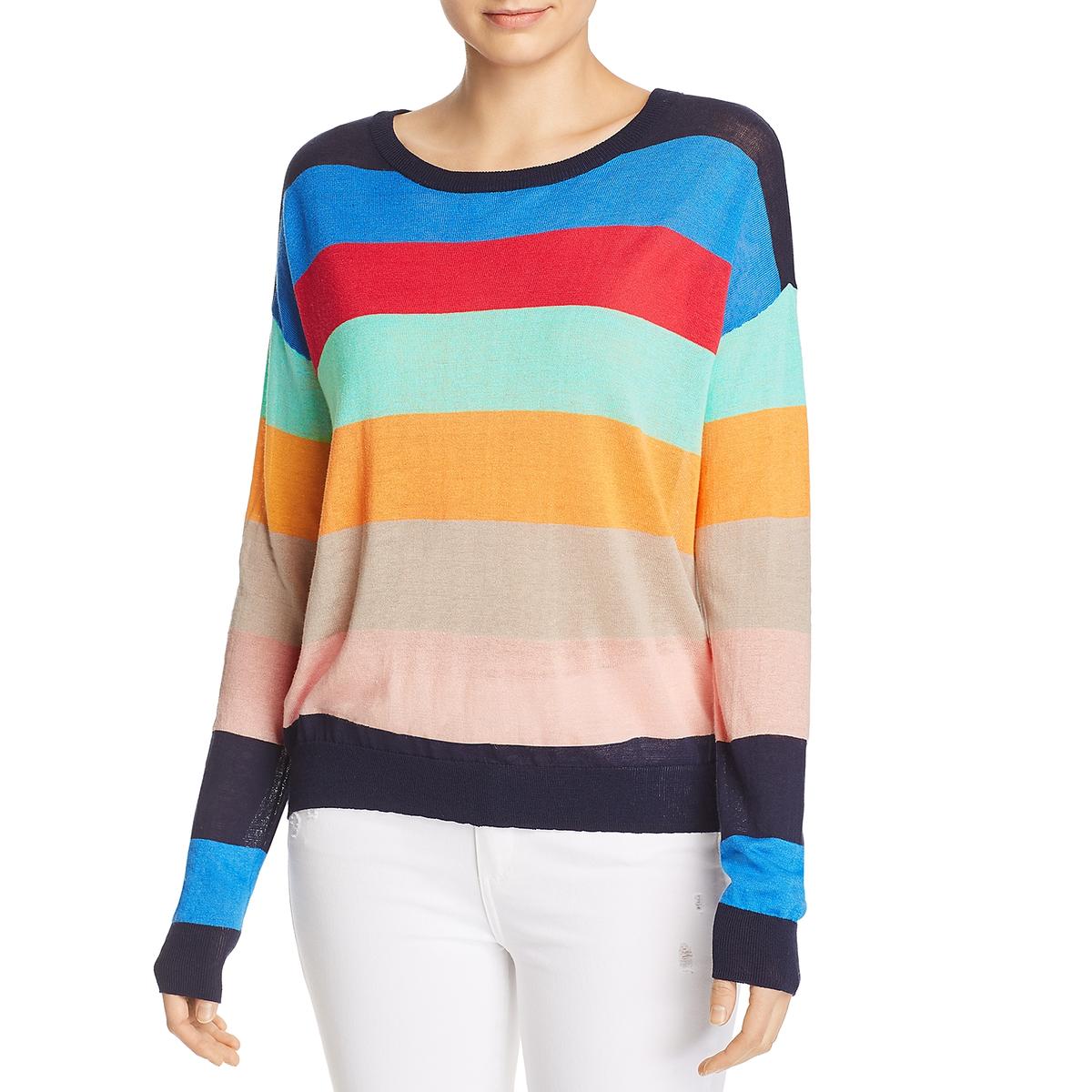 Splendid Womens Multi Knit Colorblock Striped Pullover Sweater Top XS ...