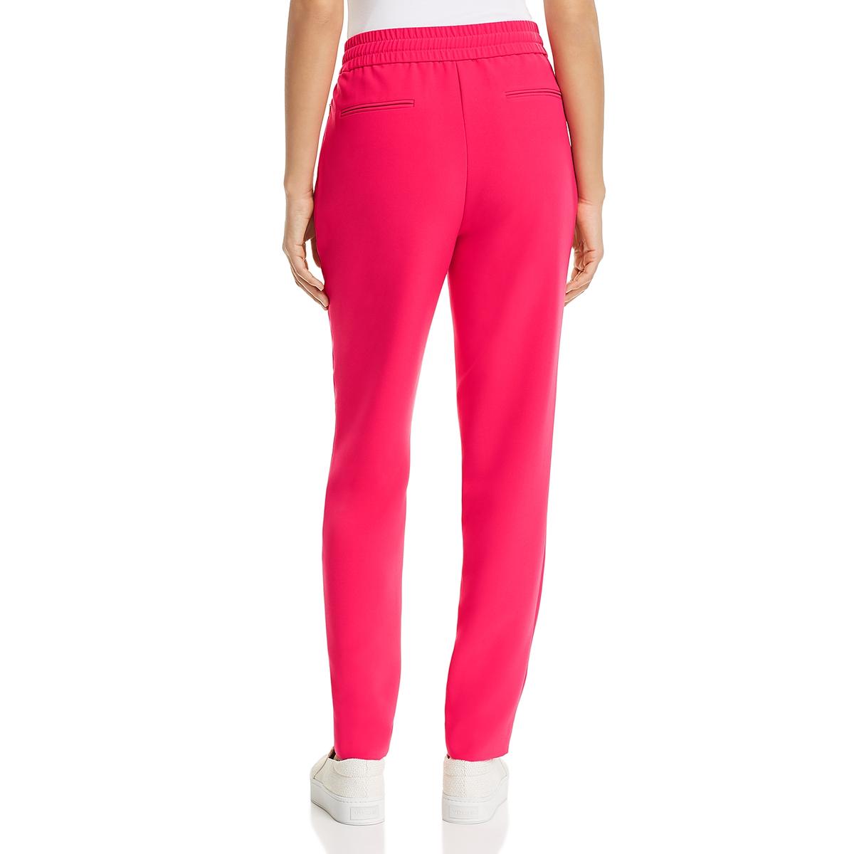 Donna Karan Womens Pink Pull On Drawstring Casual Straight Leg Pants L ...