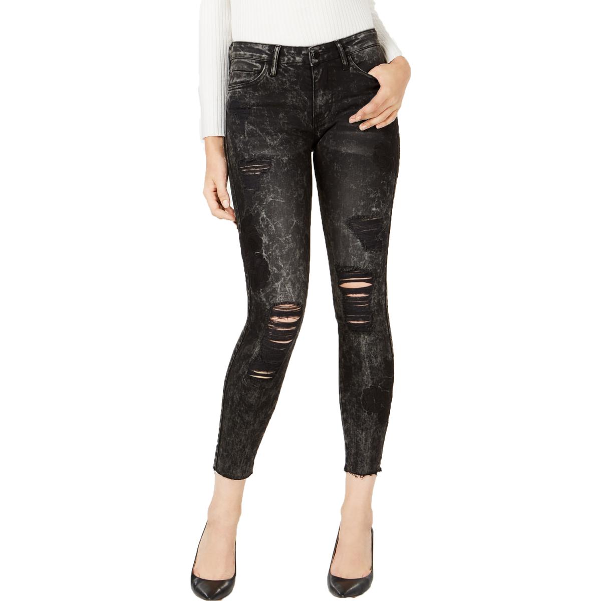 black ripped jeans women's high waisted