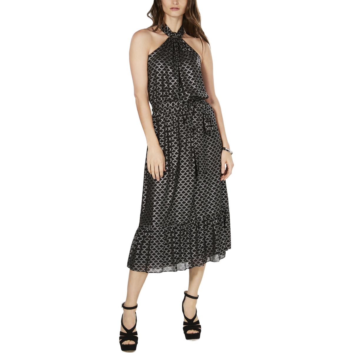 Michael Michael Kors Womens Black Logo Halter Midi Cocktail Dress Xxl Bhfo 3824 Ebay 4632