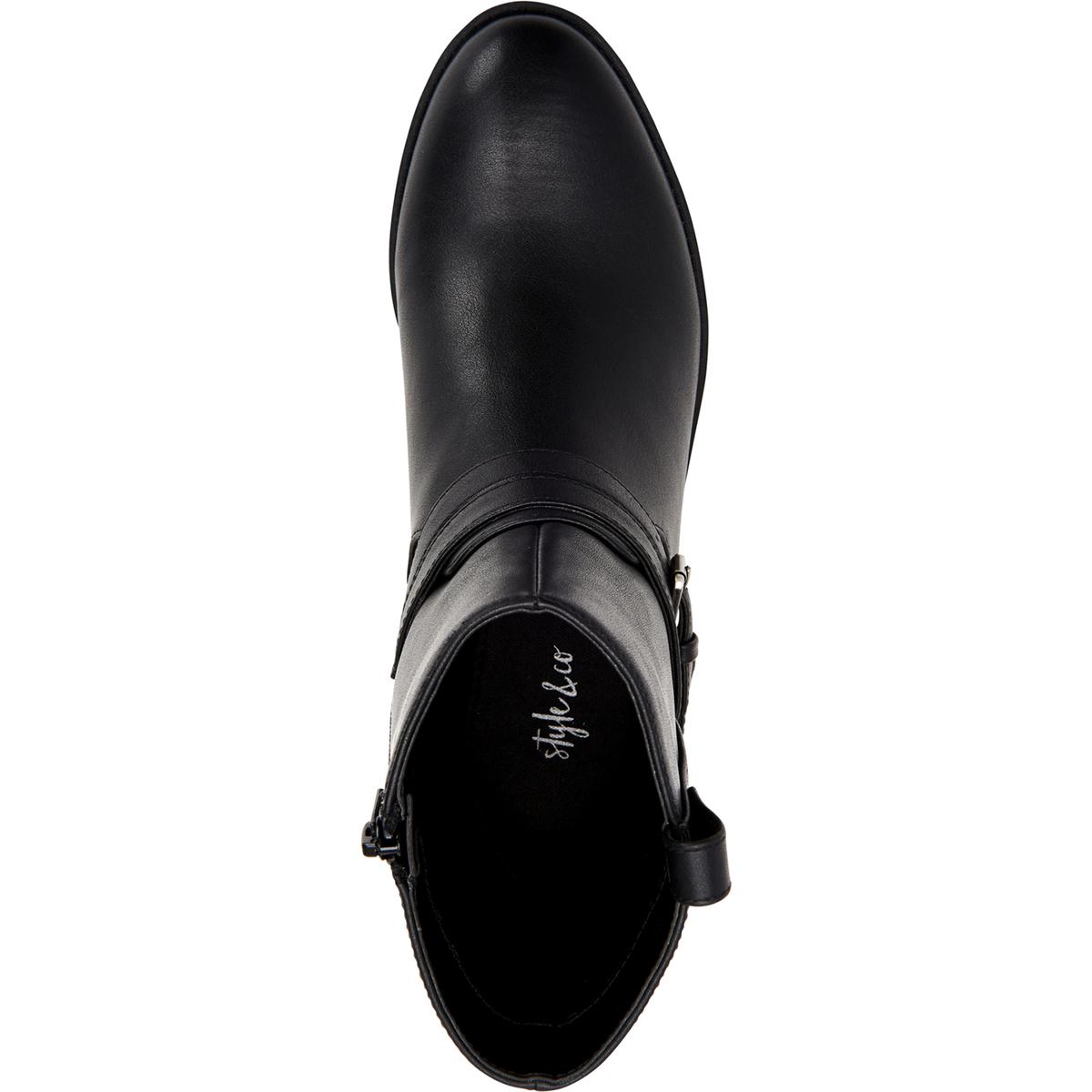 Womens State Faux Leather Flat Ankle Booties Shoes BHFO 0946 Style & Co 