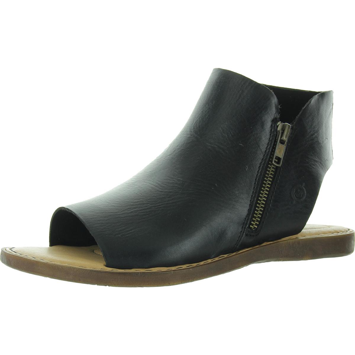 Born Womens Zipper Leather Flatform Sandals BHFO 7111 - Picture 4 of 6