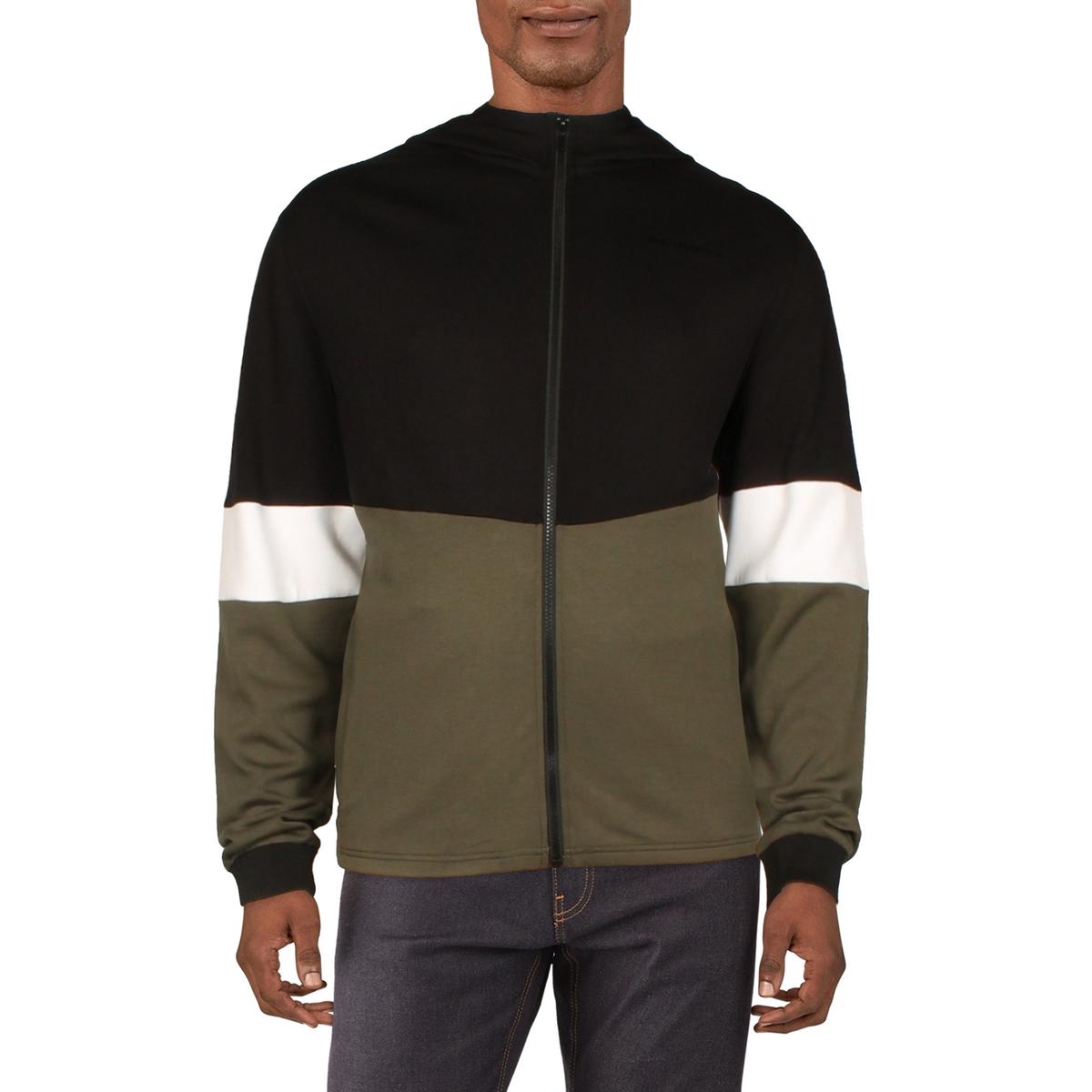 Karl Lagerfeld Paris Mens Colorblock Full Zip Sweatshirt Hoodie