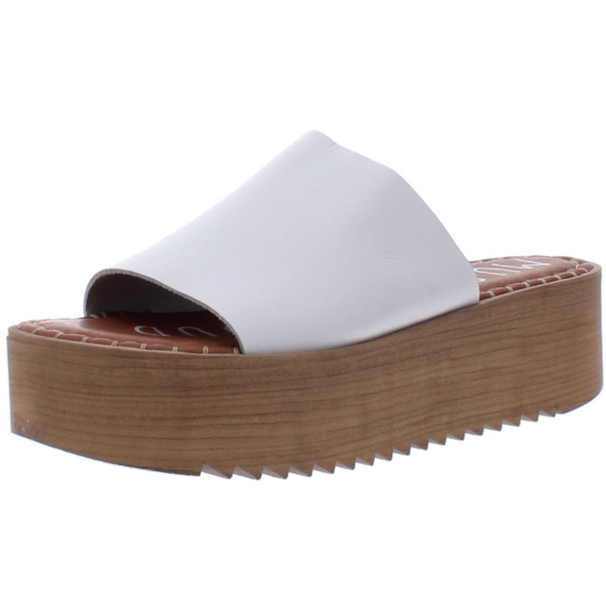 Musse & Cloud Womens White Slip-On Platform Heels Shoes 7 Medium (B,M ...