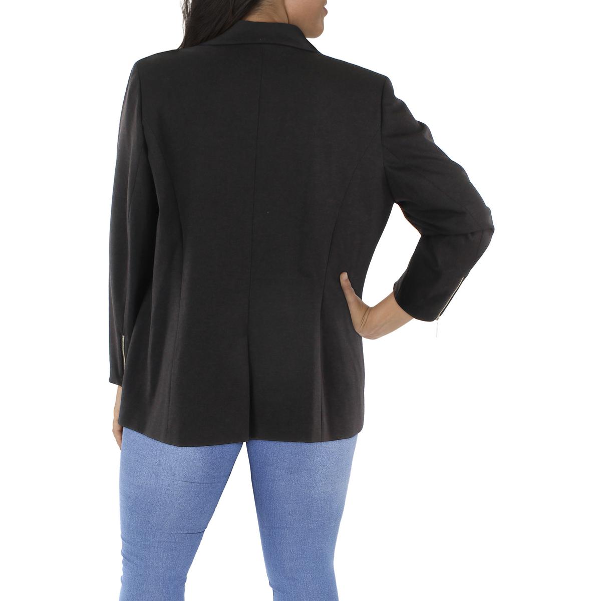 Kasper Womens Plus Notch Collar Suit Separate One-Button Blazer