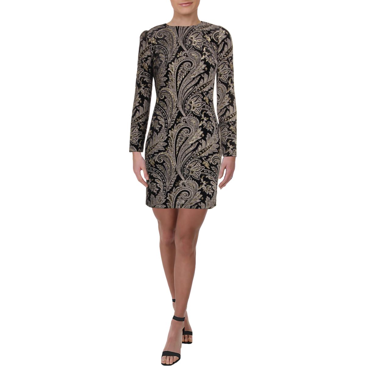 MSK Womens Black Metallic Velvet Sparkle Mini Dress Petites 2P BHFO ...