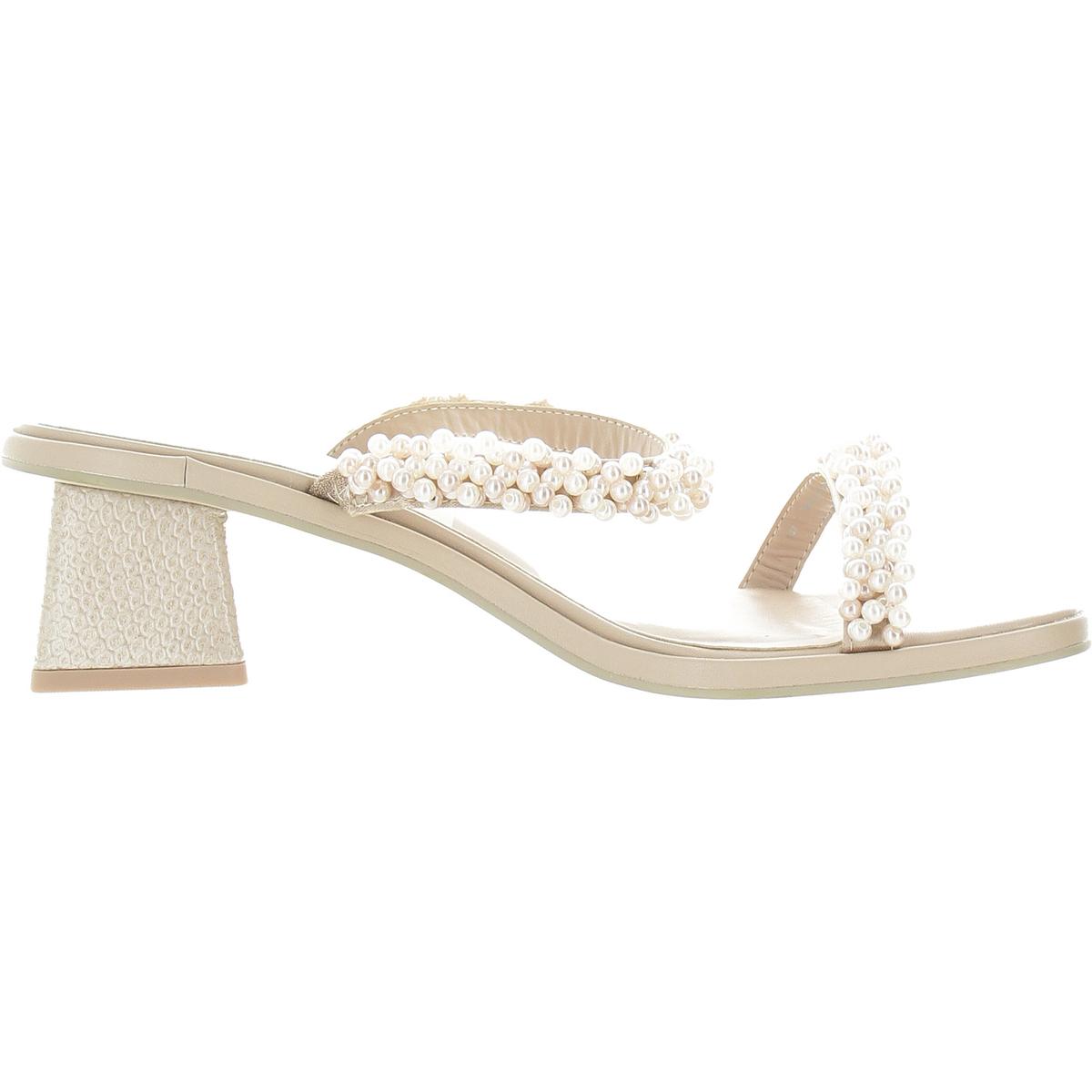Dolce Vita Womens River Pearl Embellished Slides Dress Heels Shoes BHFO 6713 - Picture 5 of 5