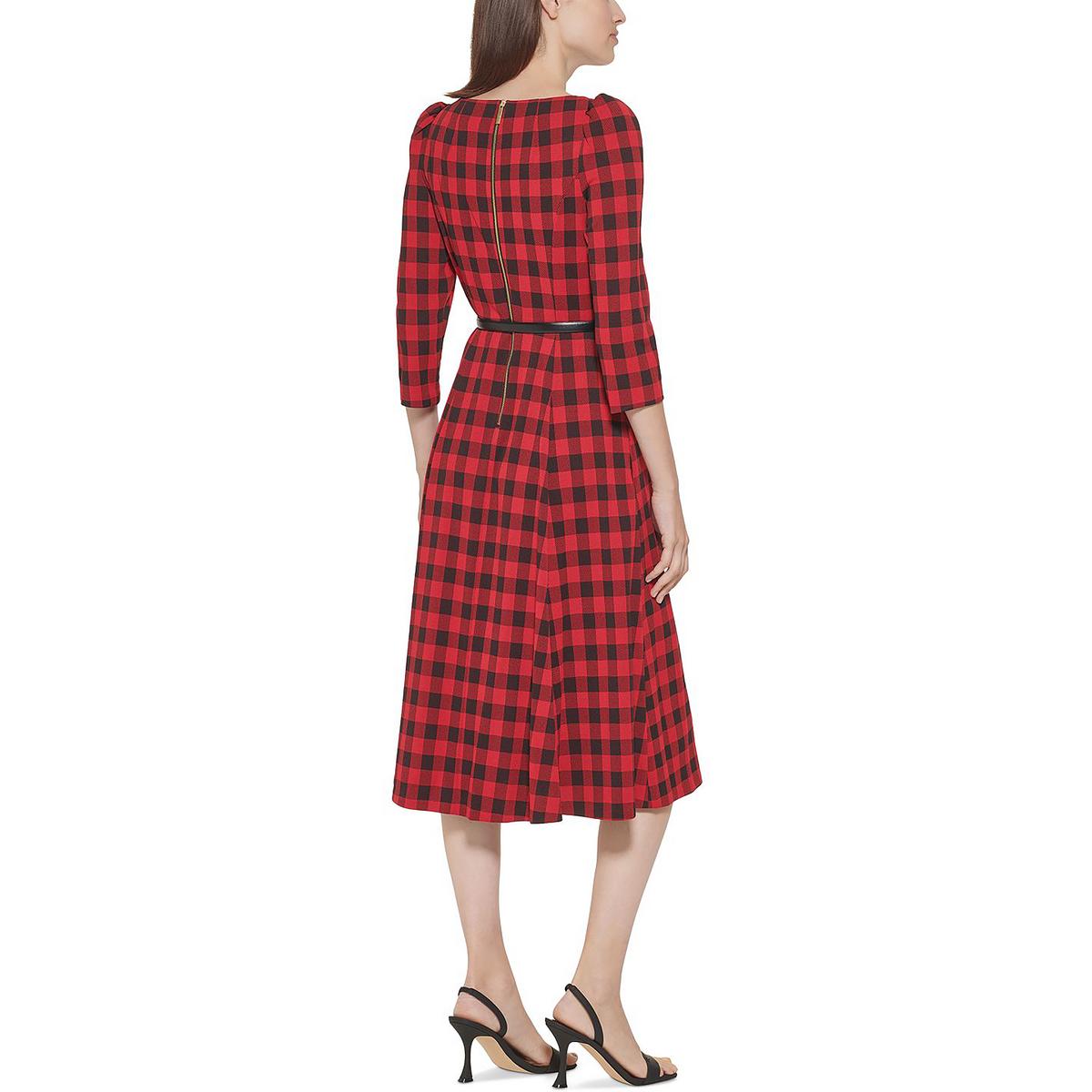 Calvin klein shop gingham midi dress