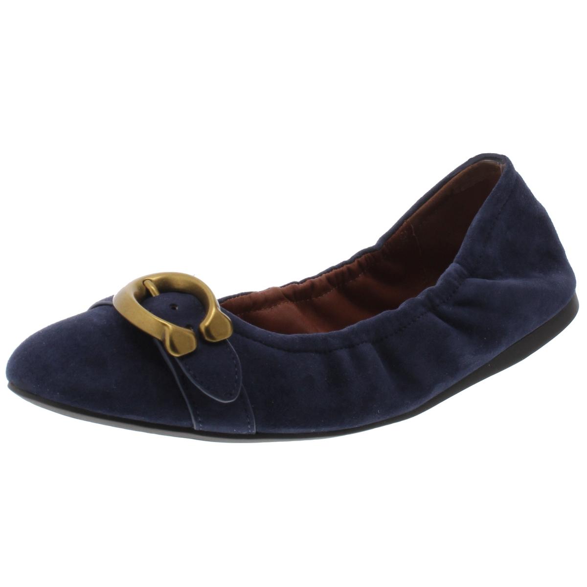 Coach Womens Stanton Navy Suede Ballet Flats Shoes 7 Coach Womens Stanton Navy Suede Ballet Flats Shoes 7