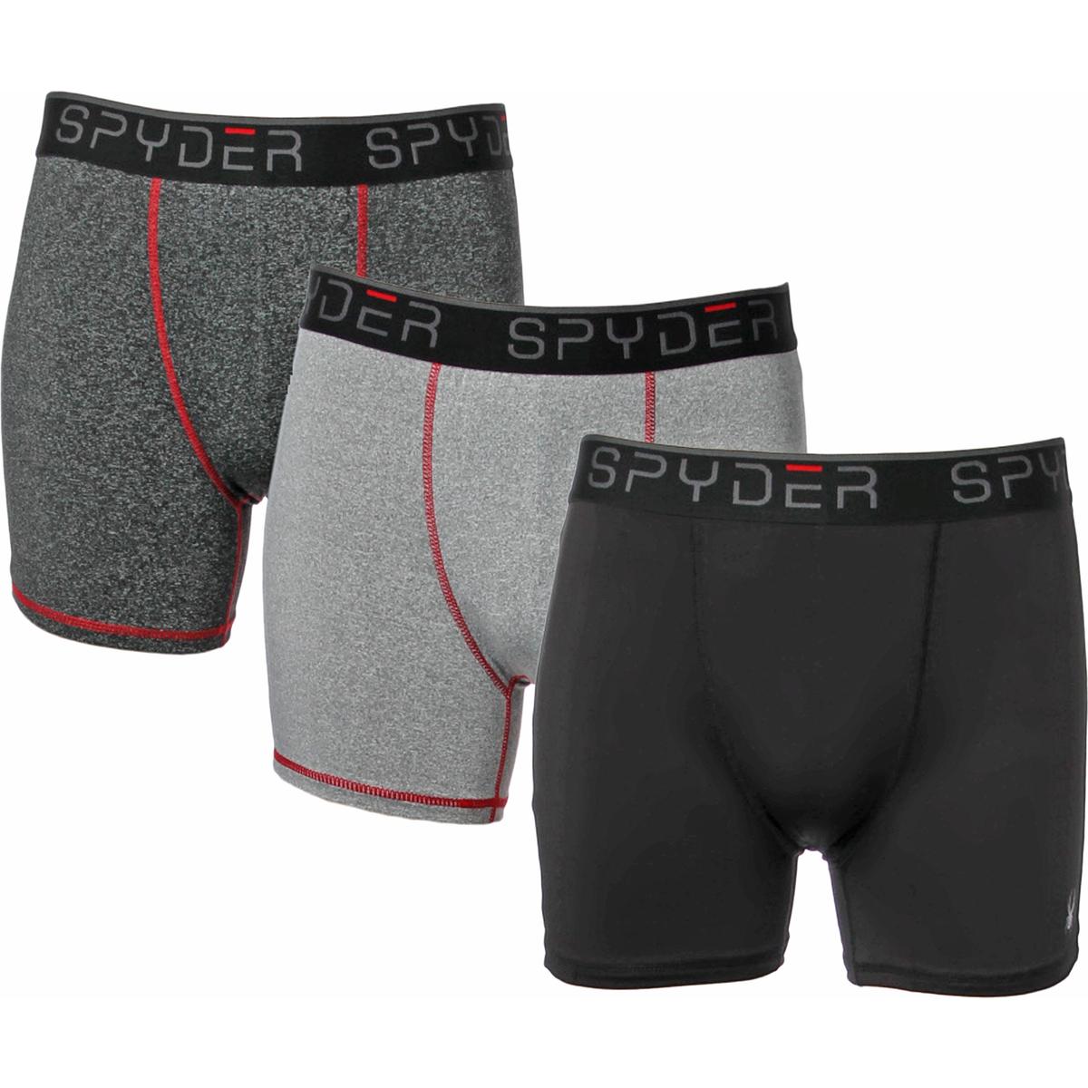 Spyder Mens Gray 3 Pack Breathable Performance Boxer Briefs L BHFO 5568