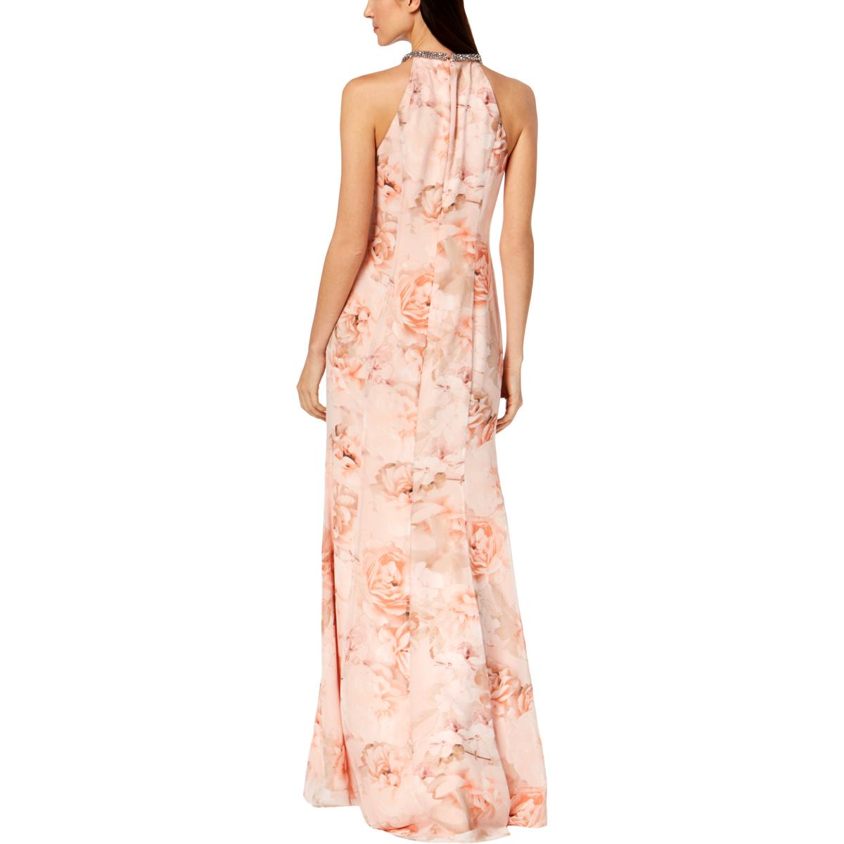 Adrianna Papell Womens Pink Chiffon Party Evening Dress Gown 10 BHFO 6356