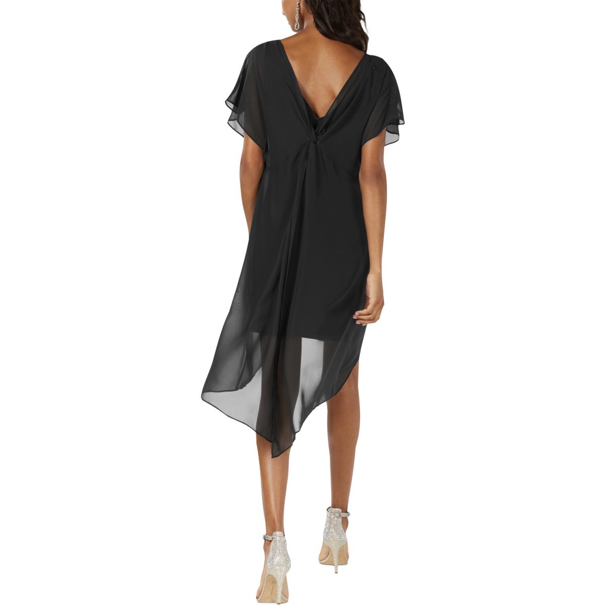 Adrianna Papell Womens Chiffon Overlay Party Cocktail Dress BHFO