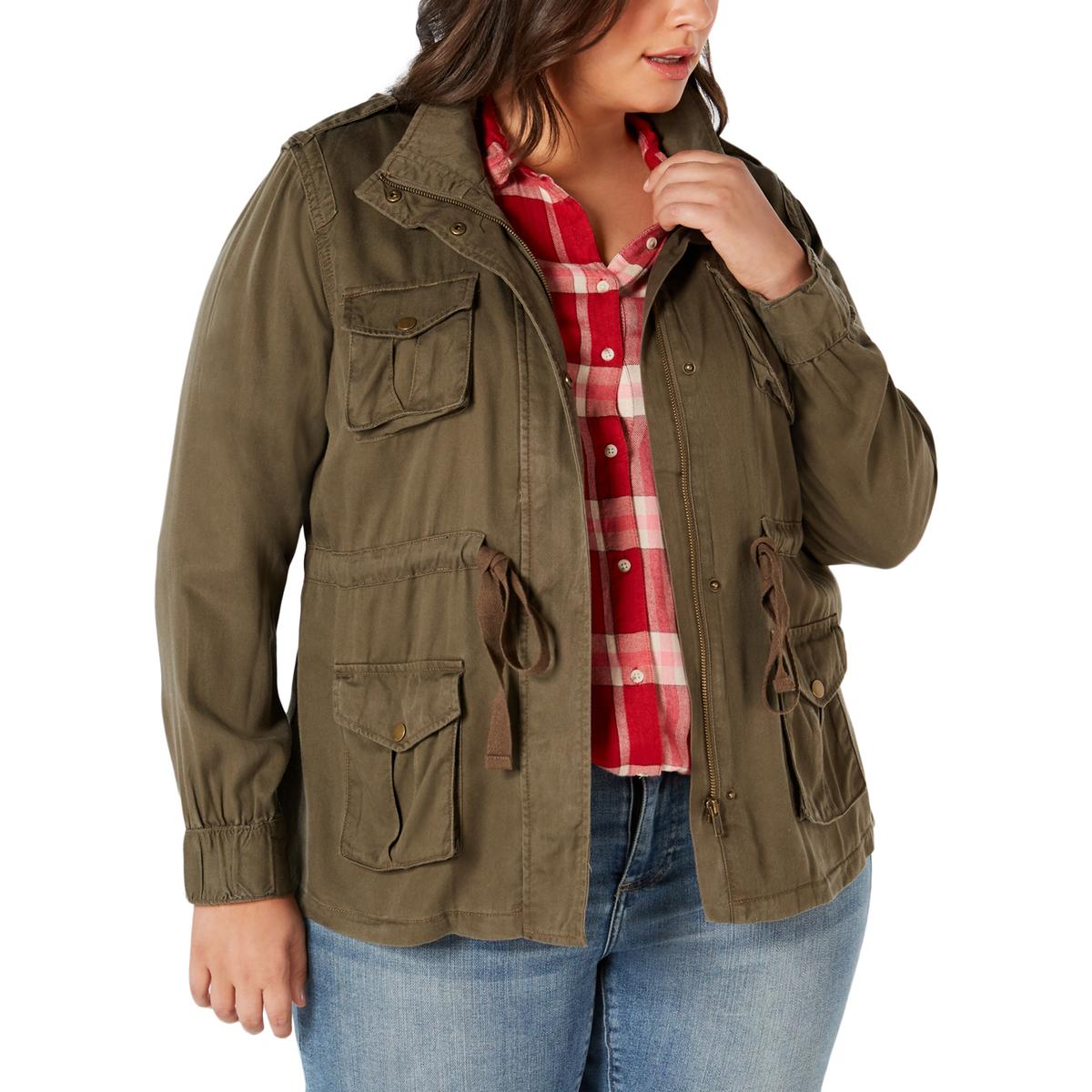 Style & Co. Womens Green Lightweight Utility Jacket Outerwear Plus 2X