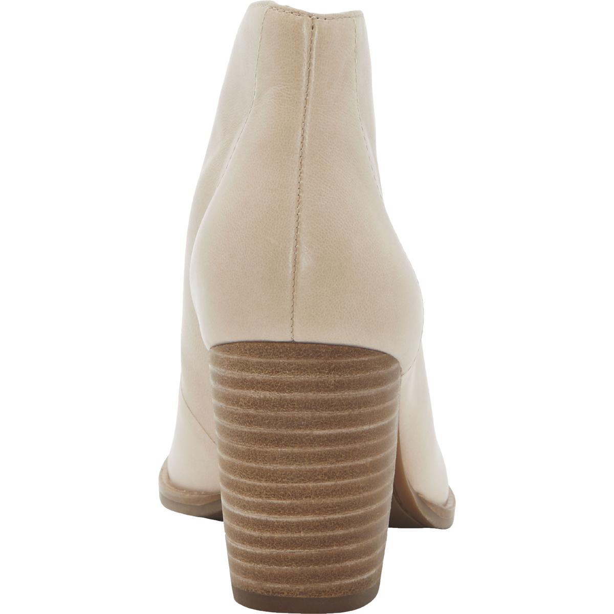 Lucky Brand Womens Joal Beige Leather Block Heels Shoes 9 Medium (B,M) BHFO 5492 - Picture 3 of 6
