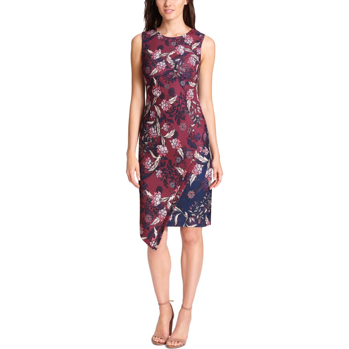 Vince Camuto Womens Red Party Floral Sleeveless Sheath Dress 10 BHFO ...