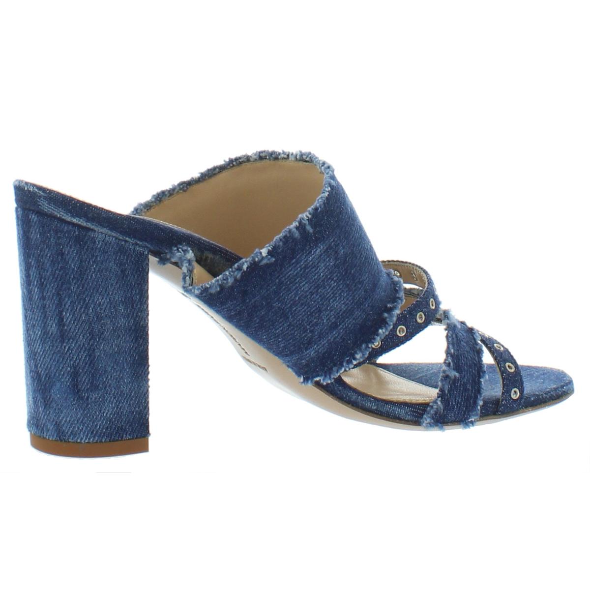 Marion Parke Womens LENNY Blue Mule Sandals Shoes 36