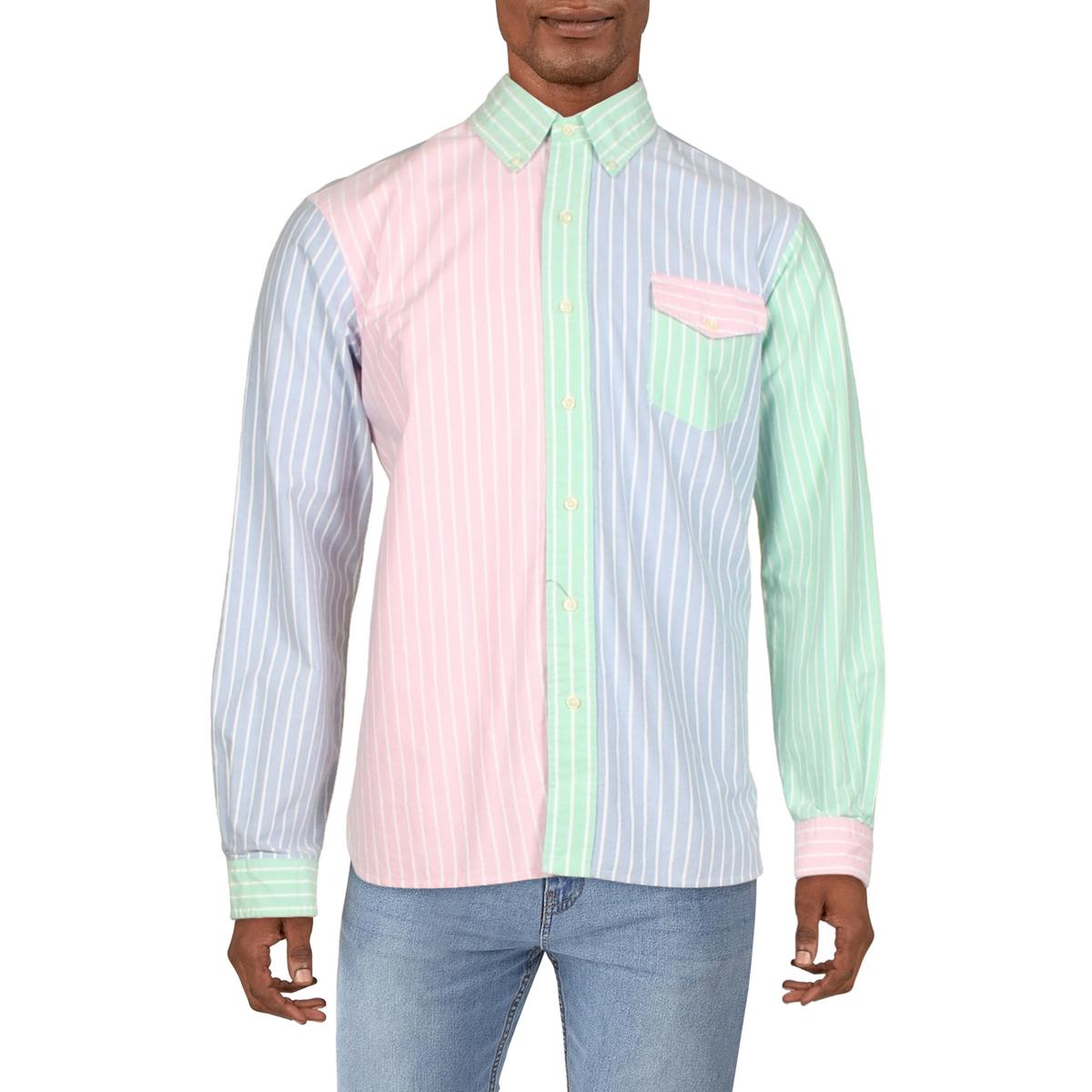Мужская рубашка Polo Ralph Lauren Oxford Classic в полоску на пуговицах BHFO 7111