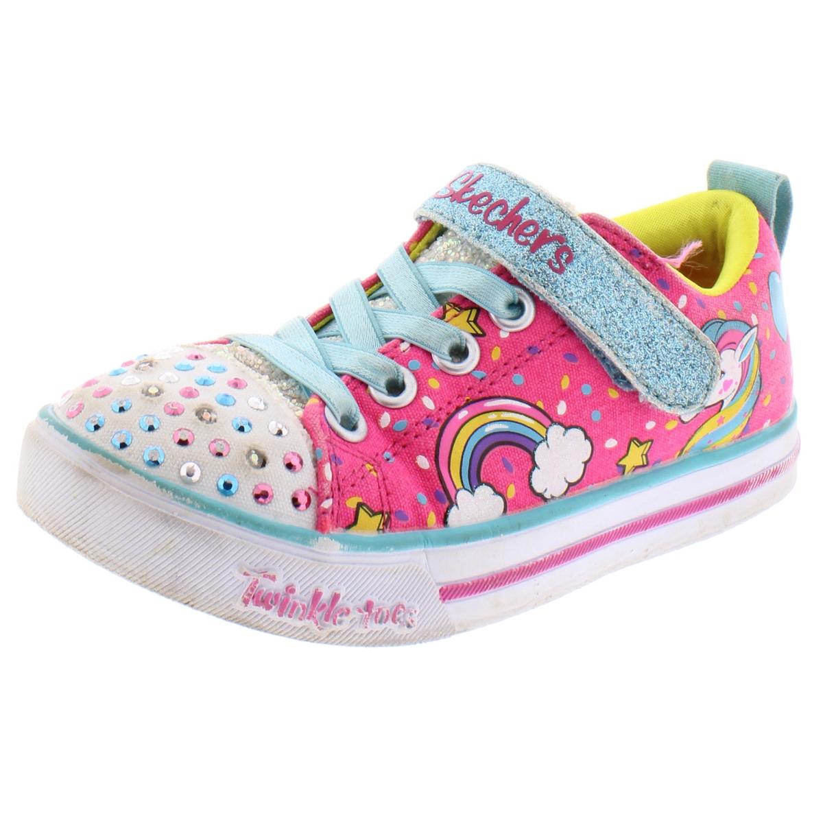 Twinkle Toes by Skechers Girls Sparkle Lite-Unicorn Craze Pink Sneakers ...
