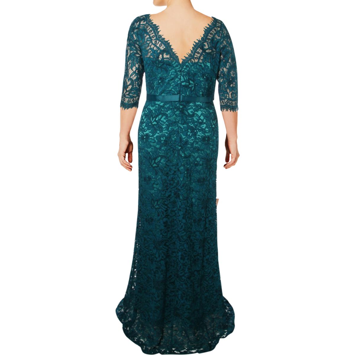 JS Collections Womens Blue Lace Formal A-Line Evening Dress Gown 6 BHFO ...