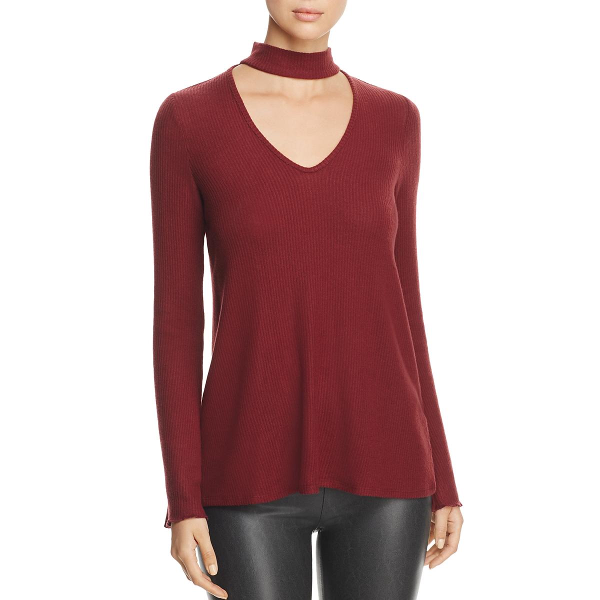 Download Three Dots Womens Red Knit Mock Neck Long Sleeves Pullover ...