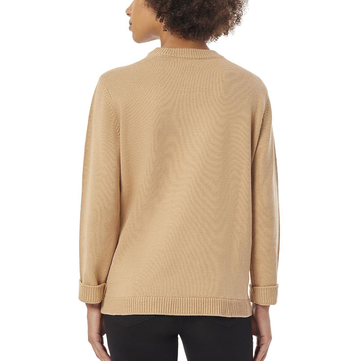 Jones New York Womens Fox Crewneck Winter Pullover Sweater BHFO 6113 - Picture 3 of 3
