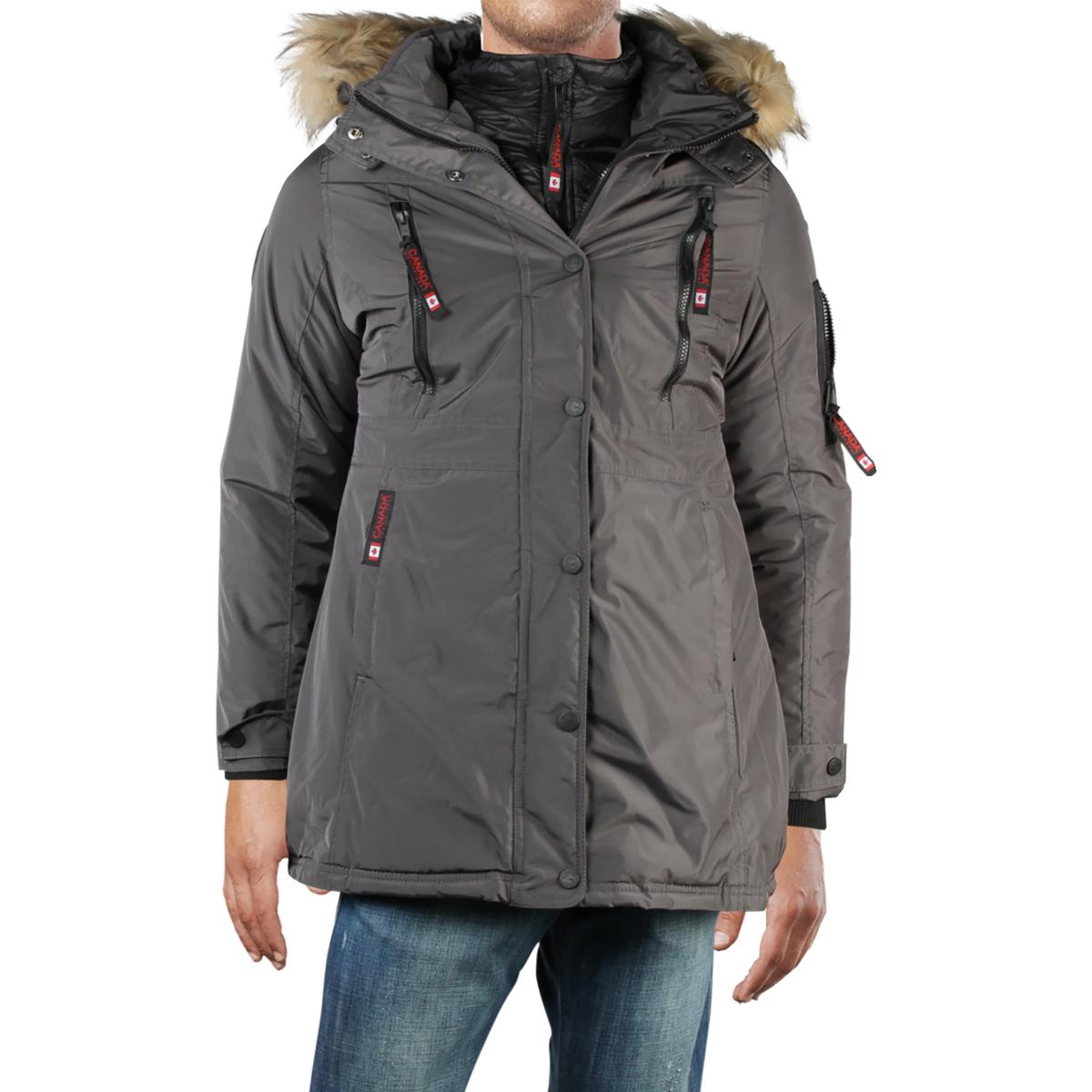 Canada Weather Gear Mens Gray Temperature Rated Parka Coat Outerwear L ...