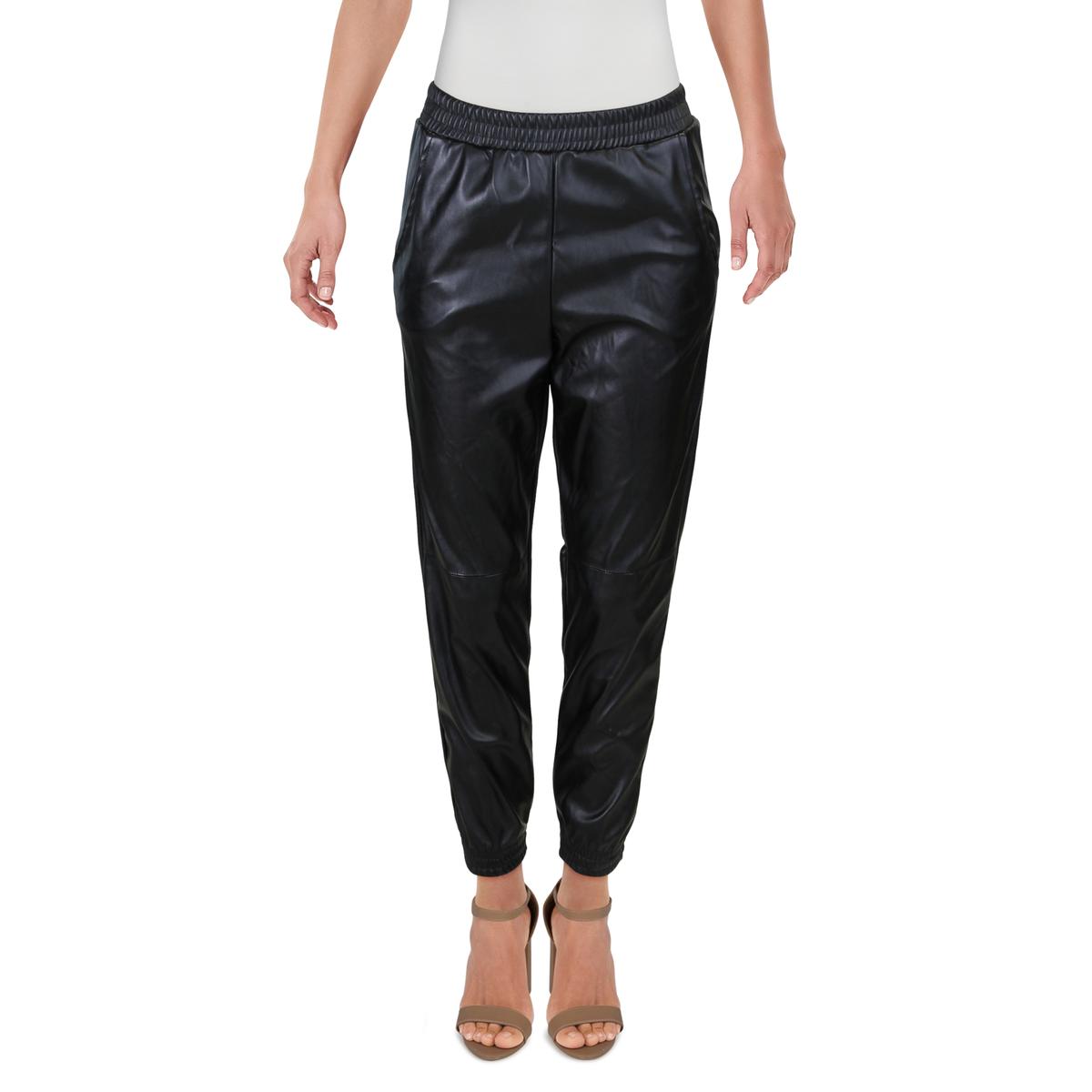 leather jogger pants womens