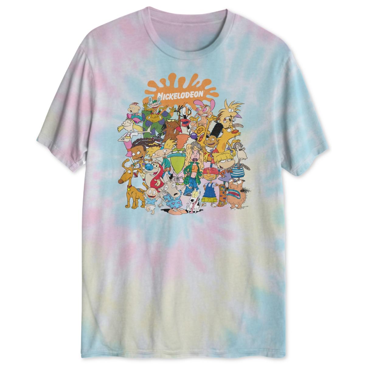 Nickelodeon Mens Blue Tie Dye Graphic Tee T-Shirt Top XL BHFO 0249 | eBay