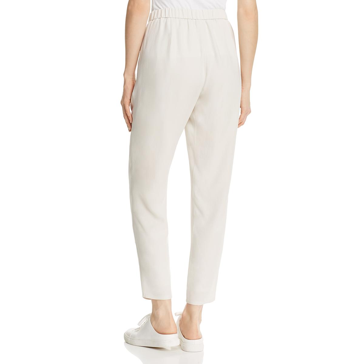 Eileen Fisher Bone Silk Georgette Crepe Ankle Pant Size 2x for sale ...