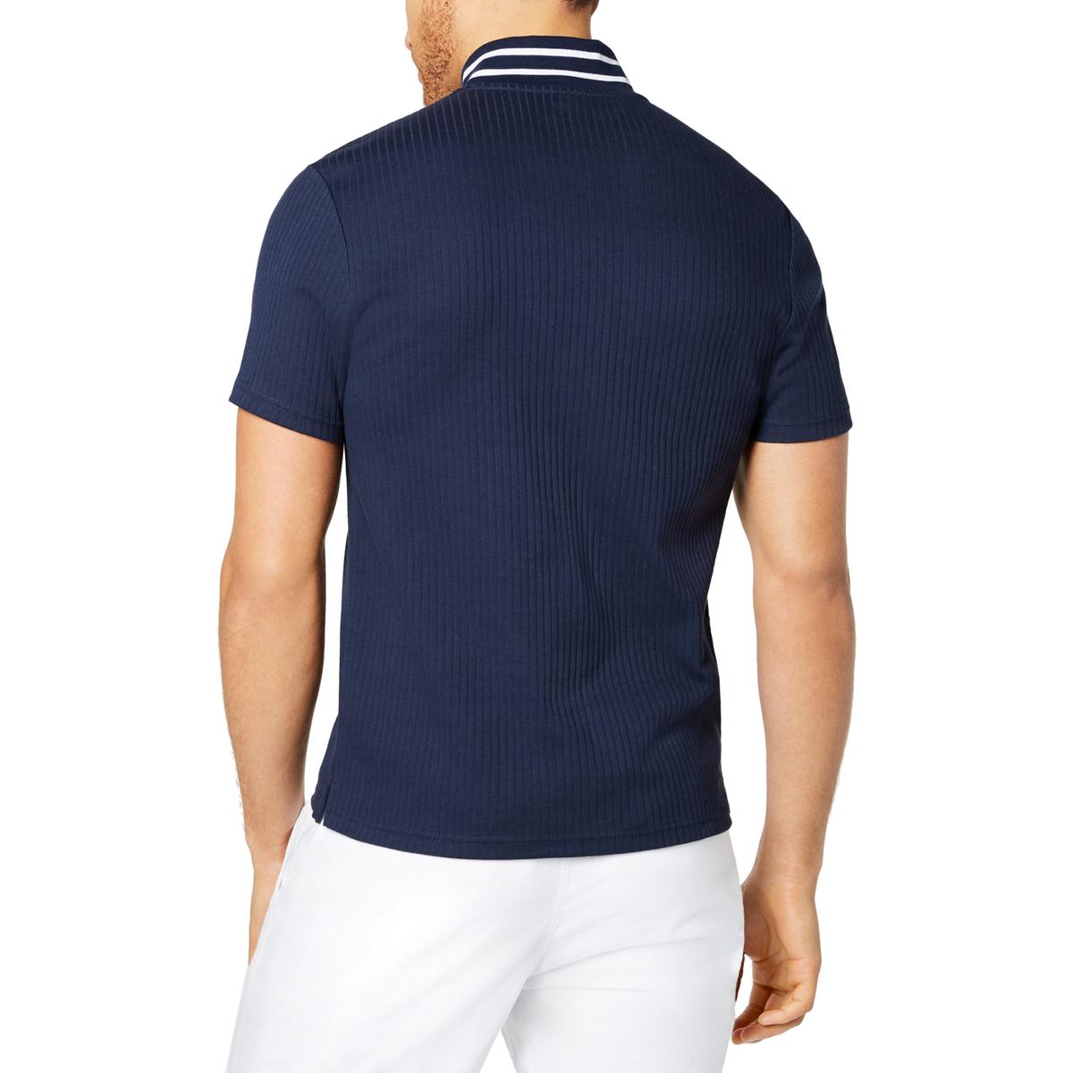 Download INC Mens Theme Navy Mock Neck 1/4 Zip Short Sleeves Polo ...