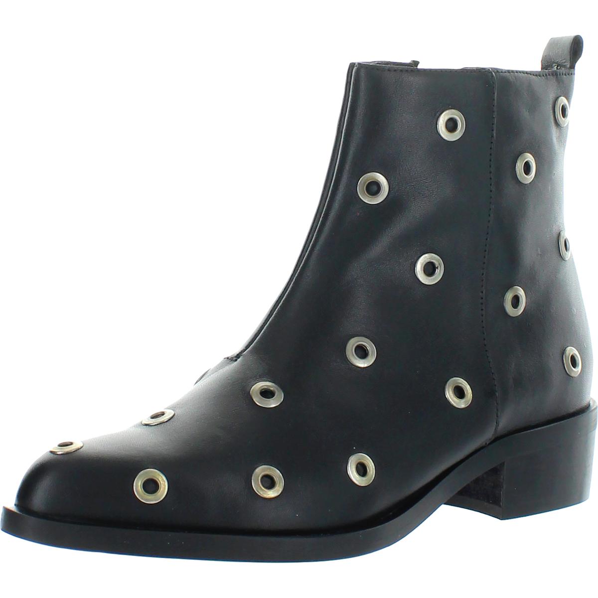 French Connection Womens Valera Leather Eyelet Ankle Boots French Connection Womens Valera Leather Eyelet Ankle Boots