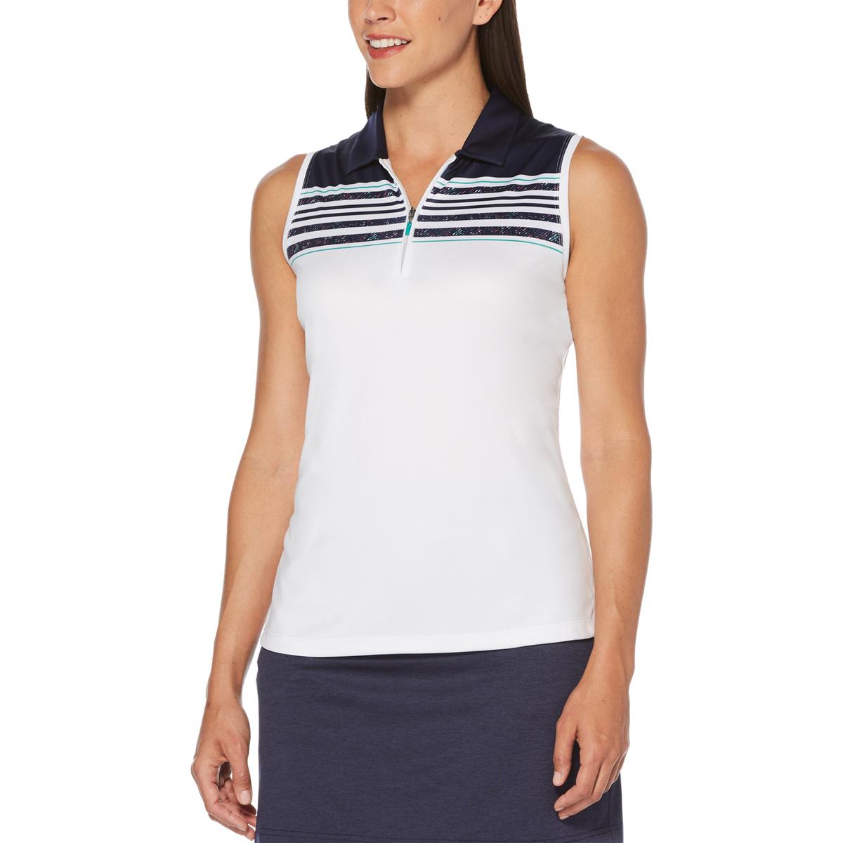 PGA Tour Womens White Athletic Sleeveless Golf Polo Top M BHFO 6159 | eBay