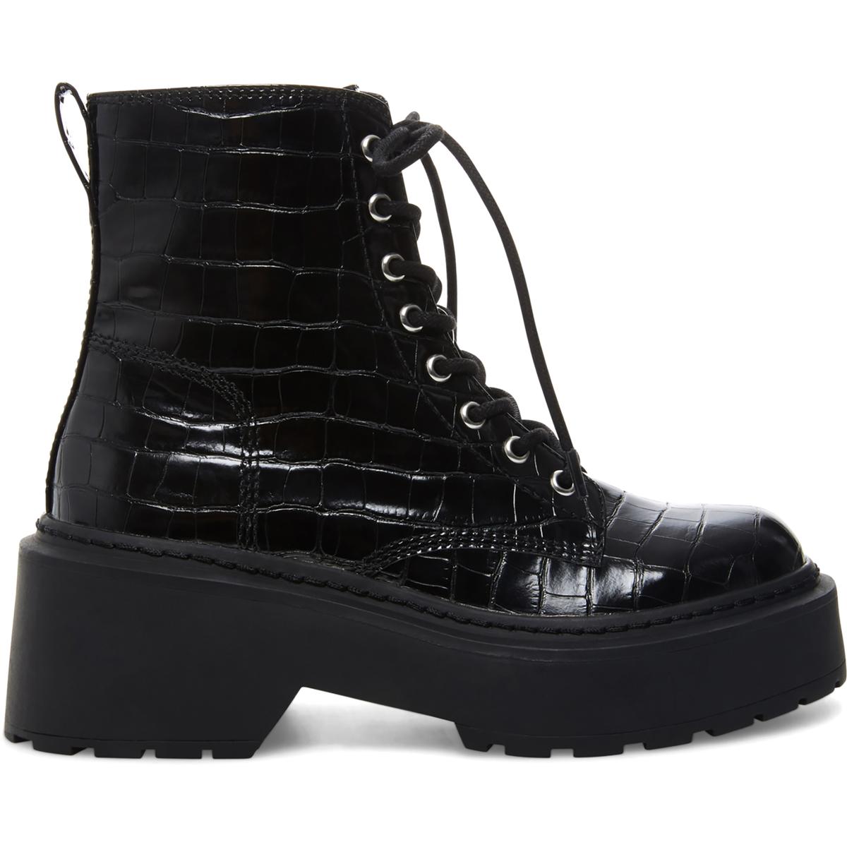 steve madden black crocodile boots