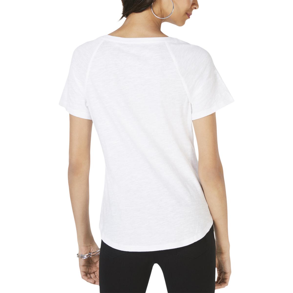INC Womens White Sequined Lace Up t T-Shirt Top XS BHFO 0002 ...