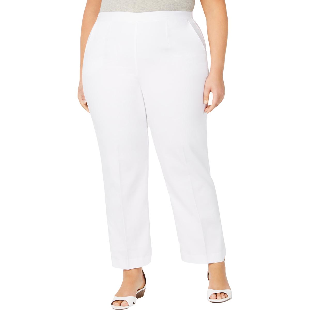 Alfred Dunner Womens White Pull On Pants Plus 20W Proportioned Medium ...