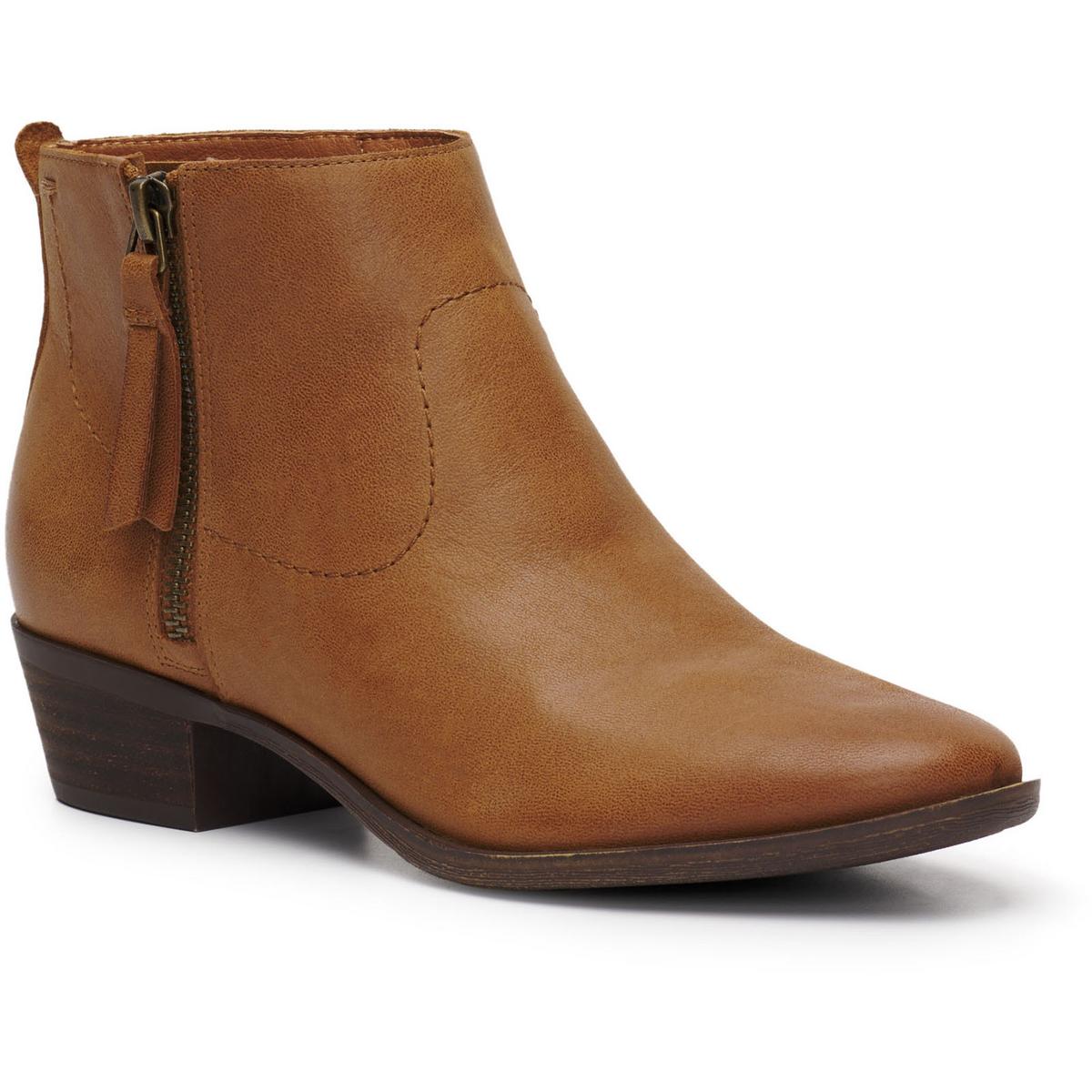 Lucky Brand Women's Leather Low Block Heel Almond Toe Ankle Bootie - Picture 13 of 15
