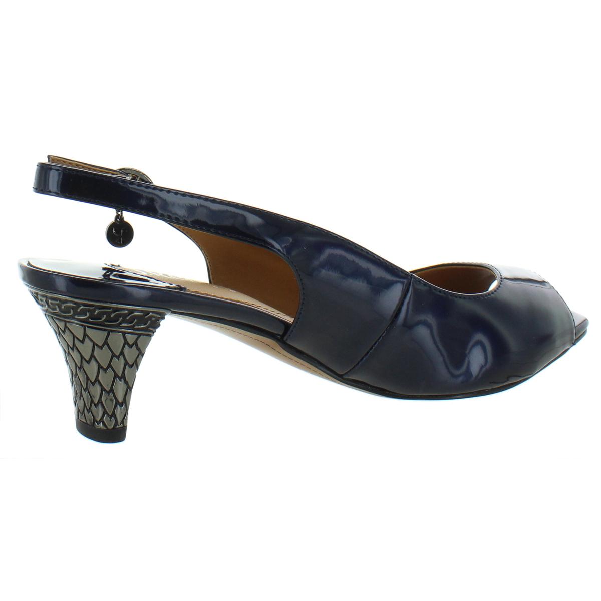 womens navy slingback shoes