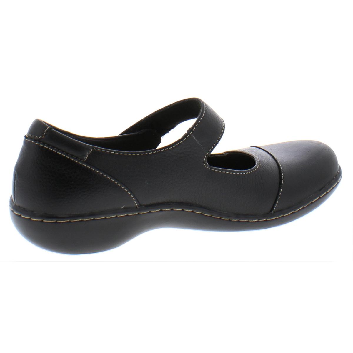 Clarks Womens Ashland Bliss Black Flat Mary Janes Shoes 8