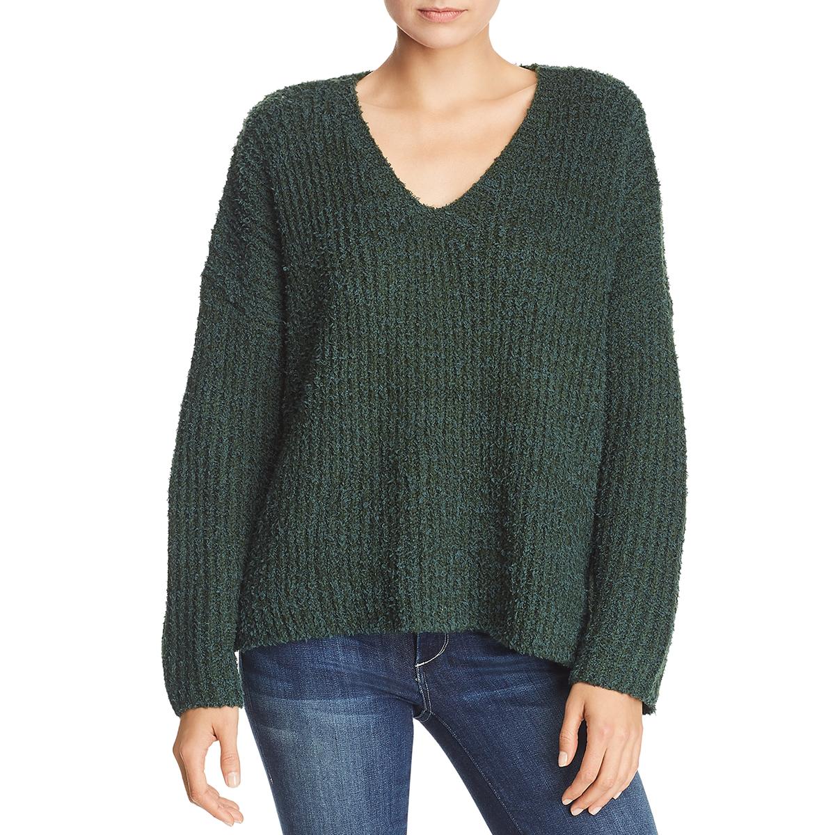 Sadie & Sage Women's Ribbed Knit Oversized High-Low V-Neck Sweater | eBay