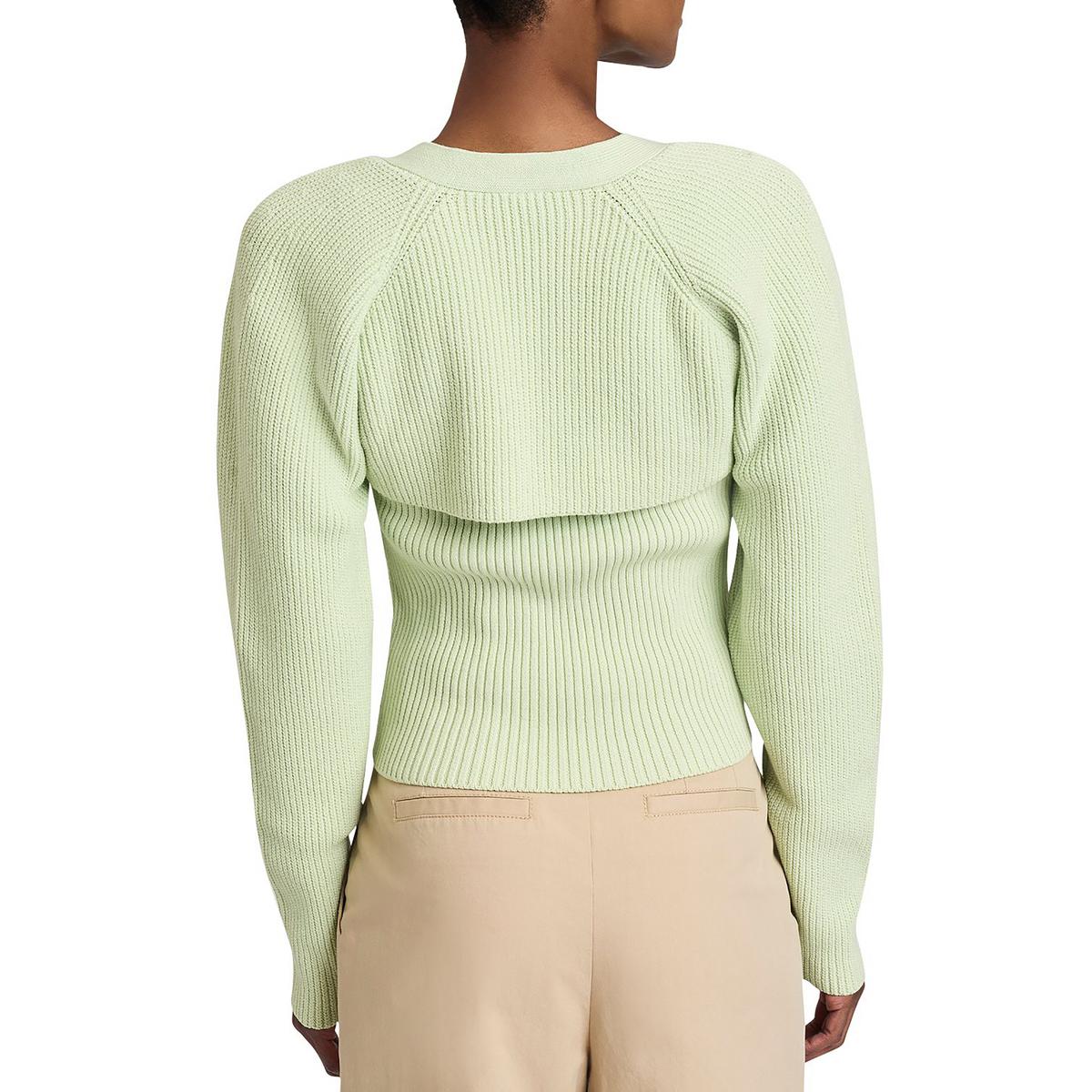 Derek Lam 10 Crosby Womens Ribbed Knit Bolero Crop Sweater Shirt BHFO 2622